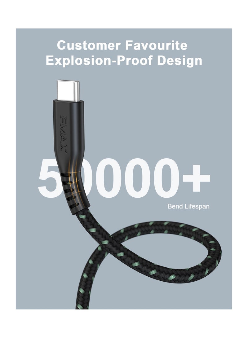 FMAX Type C To Type C Charge Cable  Black For Apple Macbook M1 Max Galaxy and  iphone 15 Pro Max - Iphone 15 - 15 Pro max  60W - Image 4