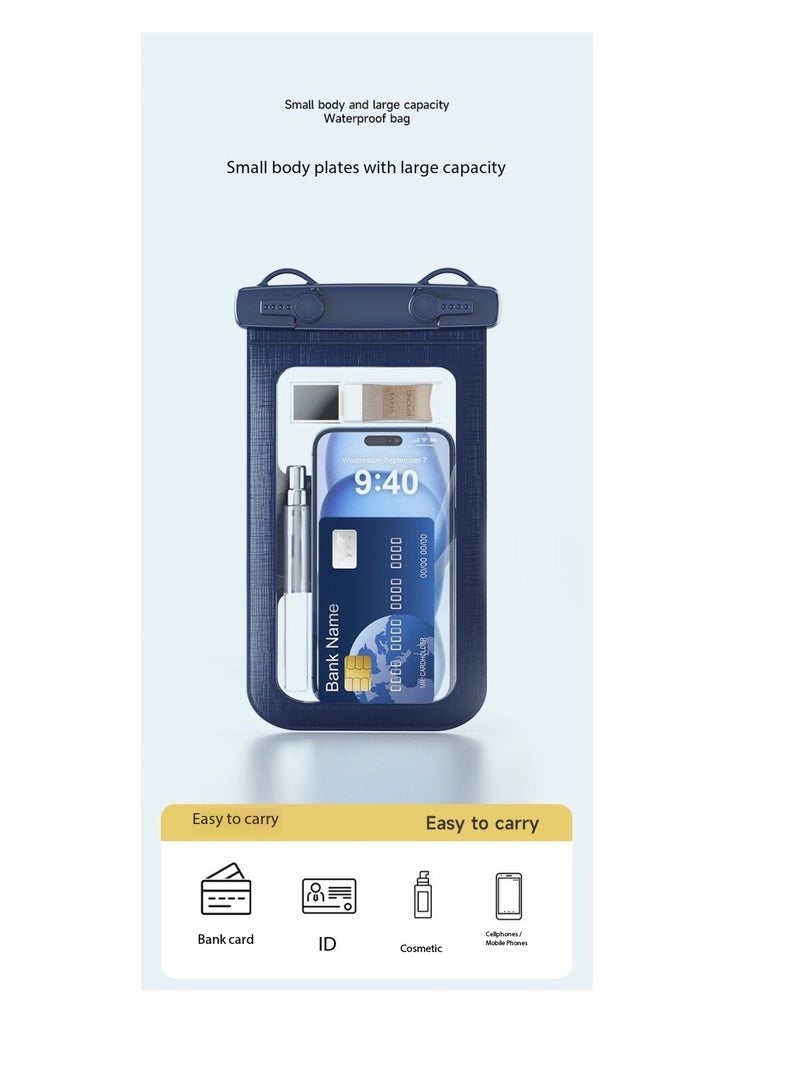 Generic 2-Pack PVC Waterproof Phone Pouch with Double Hook Lanyard & Arm Strap, IPX8 Certified Universal Dry Bag for Phones up to 7.2'' - Touch-Sensitive Underwater Case with Adjustable Straps, Leak-Proof & Shockproof for Swimming/Diving/Beach/Water Sports（D012-2,White） - Image 4