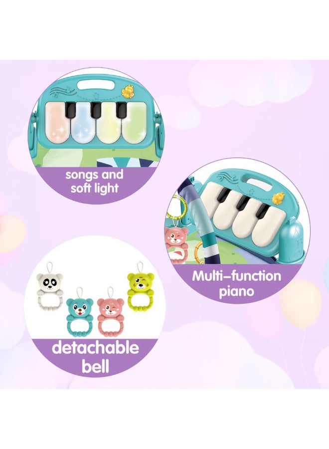 COGNIKIDS سجادة لعب بيانو للأطفال مع ضوء وإسقاط - صالة ألعاب للأطفال مع بيانو للركل، ألعاب معلقة، لعبة مضغ ومرآة | سجادة ناعمة لوقت البطن ولعب الحواس 0M+ - Image 5
