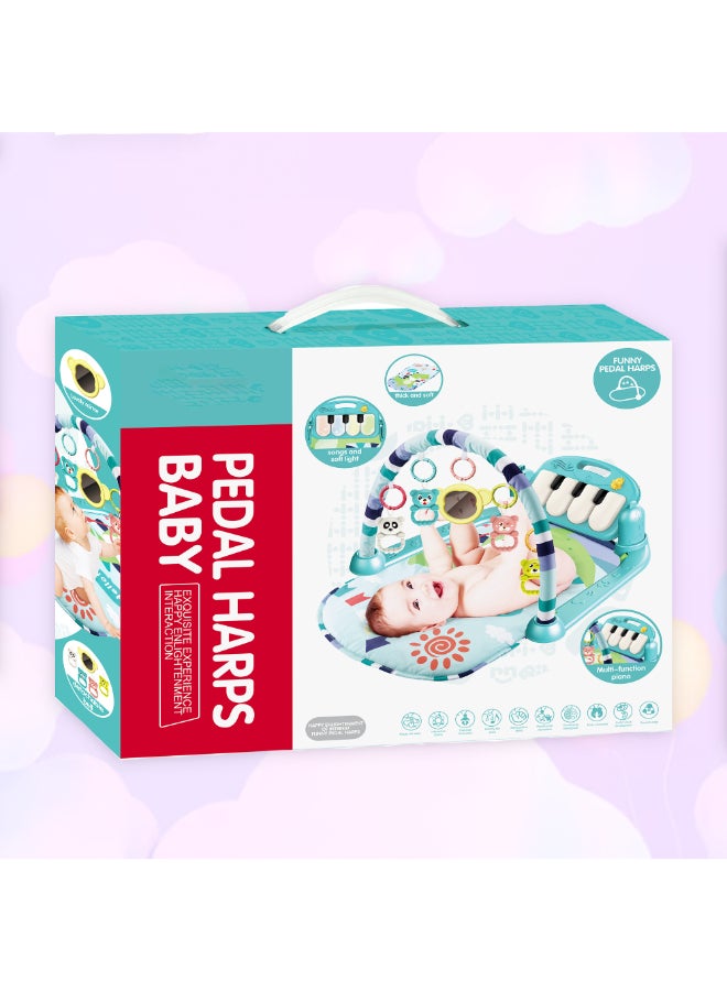 COGNIKIDS سجادة لعب بيانو للأطفال مع ضوء وإسقاط - صالة ألعاب للأطفال مع بيانو للركل، ألعاب معلقة، لعبة مضغ ومرآة | سجادة ناعمة لوقت البطن ولعب الحواس 0M+ - Image 4