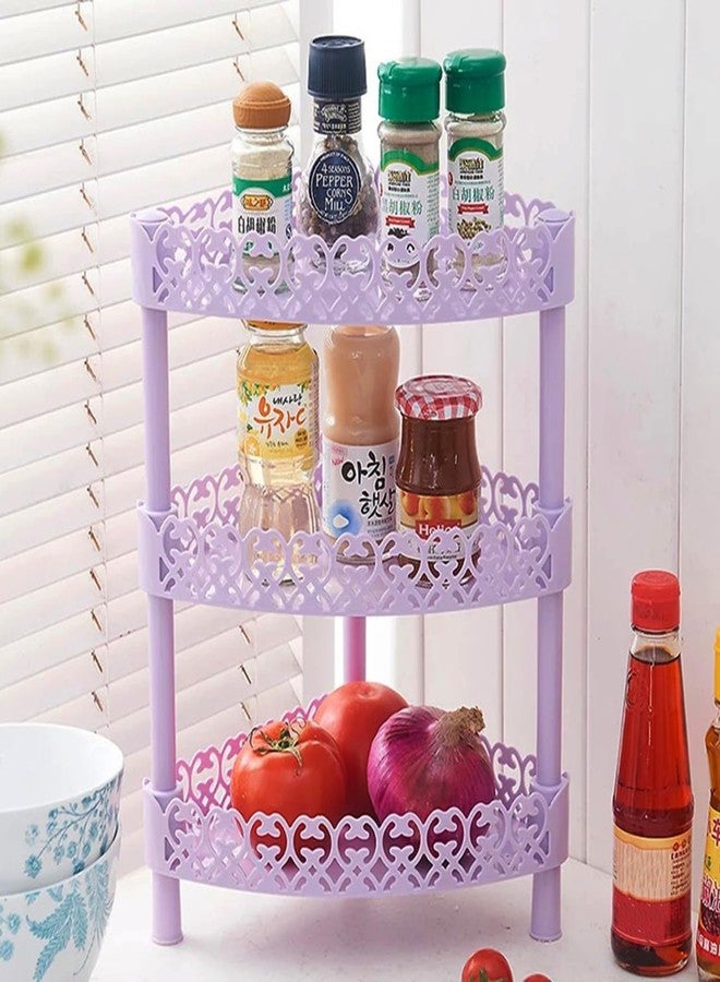 TOPBATHY Bathroom Storage Rack 3 Layer Triangle Corner Shelf Organizer for Home Kitchen Bathroom Desktop Stand Plastic Storage - Image 2