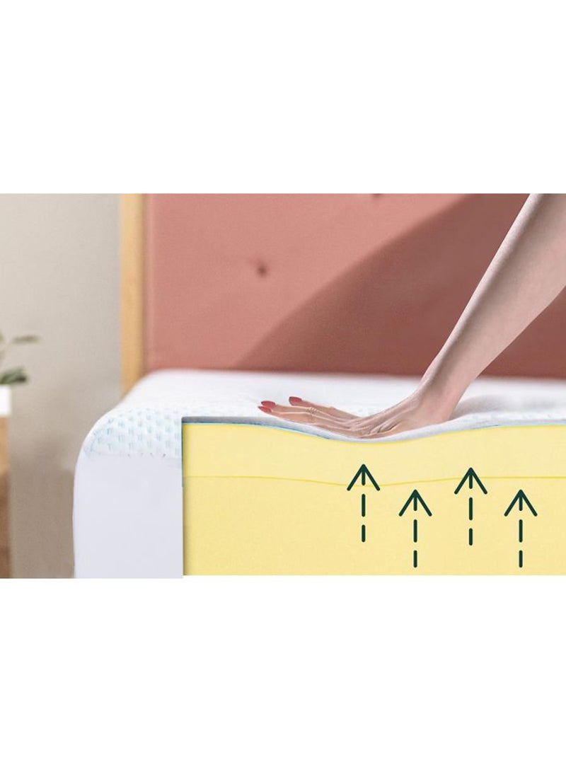 Mahmayi White 100x200x16 cm Single Bed Size Mattress, Memory Foam Mattress for Cool Sleep, Pressure Relief, Foam Mattress for Living Room, Bed Room, Thickness 16 cm - Image 2