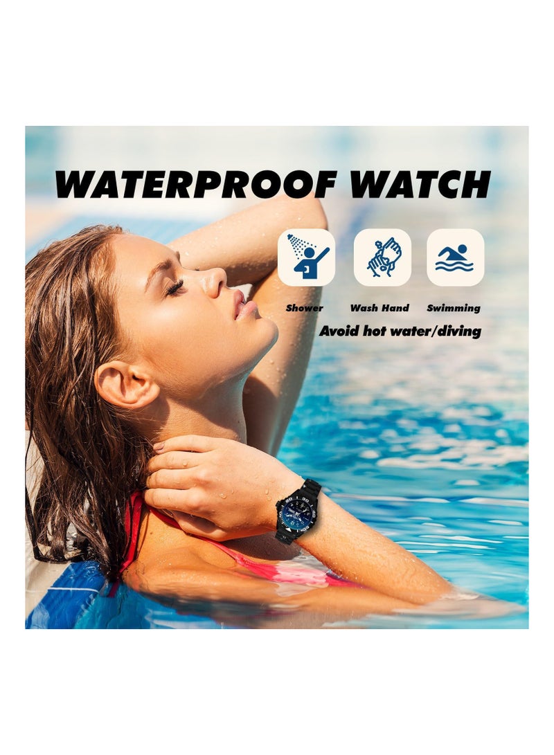 Captaintech Trendy Waterproof Women's Sports Watch with Glow in the Dark Silicone Strap Military Time Second Hand and Calendar Perfect for Nurses and Outdoor Adventures - Image 2