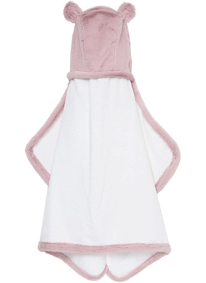 Little Giraffe Little Giraffe Luxe Baby Towel with Ears, 24" x 41", Dusty Pink 