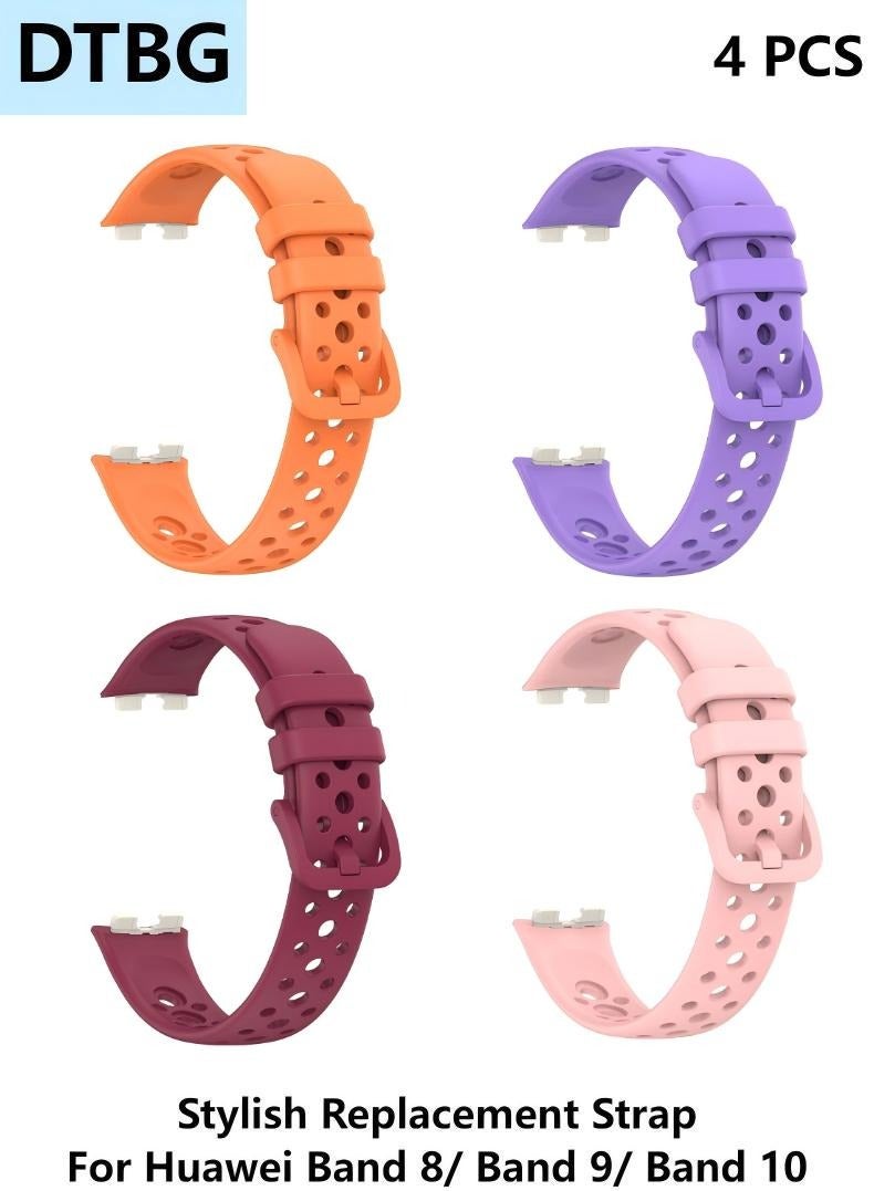 DTBG Soft Silicone Watch Straps, Suitable for Huawei Band 8, Band 9, Band 10 , Waterproof, Breathable and Adjustable Sports Watch Straps  - Image 1