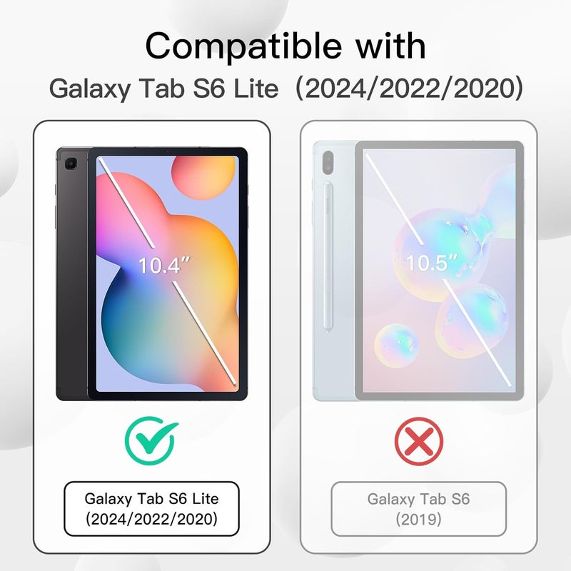 جي تيك جراب لجهاز سامسونج جالاكسي تاب إس 6 لايت 10.4 بوصة 2024/2022/2020 مع حامل قلم S، غطاء رفيع للجهاز اللوحي مع ظهر ناعم من مادة TPU، خاصية الإيقاظ/السكون التلقائي، لون أسود - Image 2