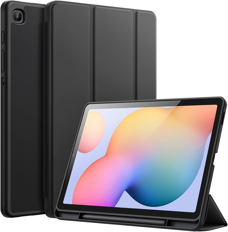 جي تيك جراب لجهاز سامسونج جالاكسي تاب إس 6 لايت 10.4 بوصة 2024/2022/2020 مع حامل قلم S، غطاء رفيع للجهاز اللوحي مع ظهر ناعم من مادة TPU، خاصية الإيقاظ/السكون التلقائي، لون أسود - Image 1