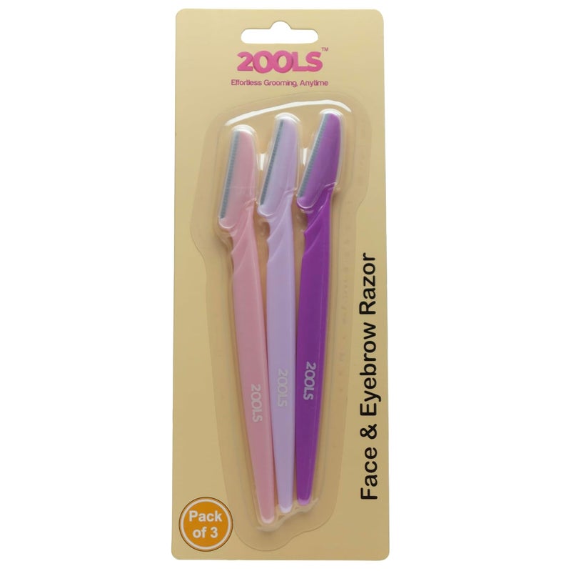 2ools Reusable Face Razor for Women Facial Hair- 3 Razors | Instant & Painless Hair Removal | For Eyebrows, Upper Lip, Forehead, Peach Fuzz, Chin and Sideburns | Dermaplaning Tool (TSOF8402) - Image 4