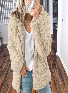 Womens Zip Up Jackets Fleece Fuzzy Hoody Coats Casual Long Sleeve Outerwear Cardigan With Pockets