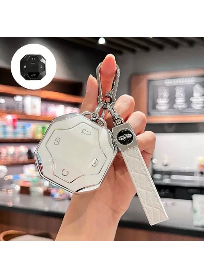 Key Fob Cover with Keychain for Jetour Traveler T2 Key Shell TPU Key Holder Bag