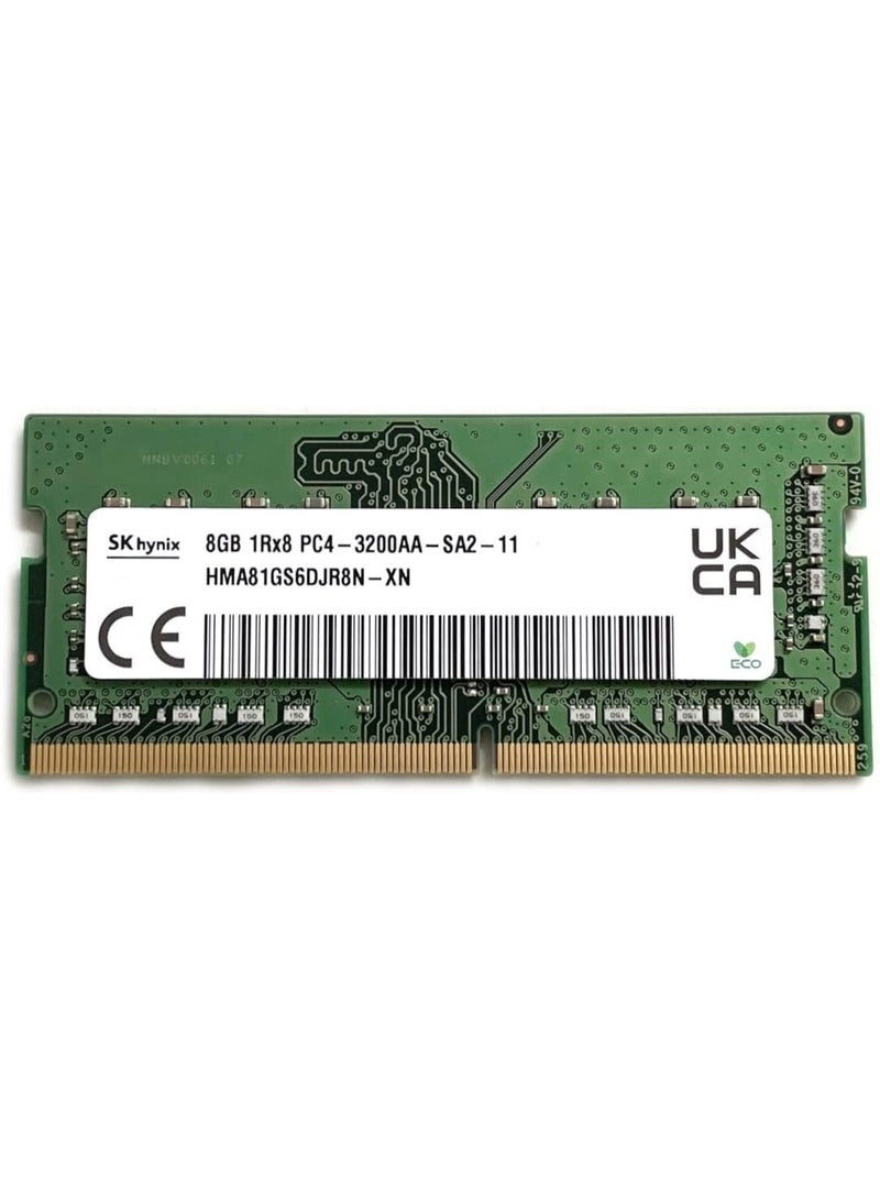 ذاكرة وصول عشوائي (RAM) للابتوب SK Hynix 8GB DDR4 3200MHz PC4 1Rx8 SO-DIMM (HMA81GS6DJR8N-XN) - Image 1