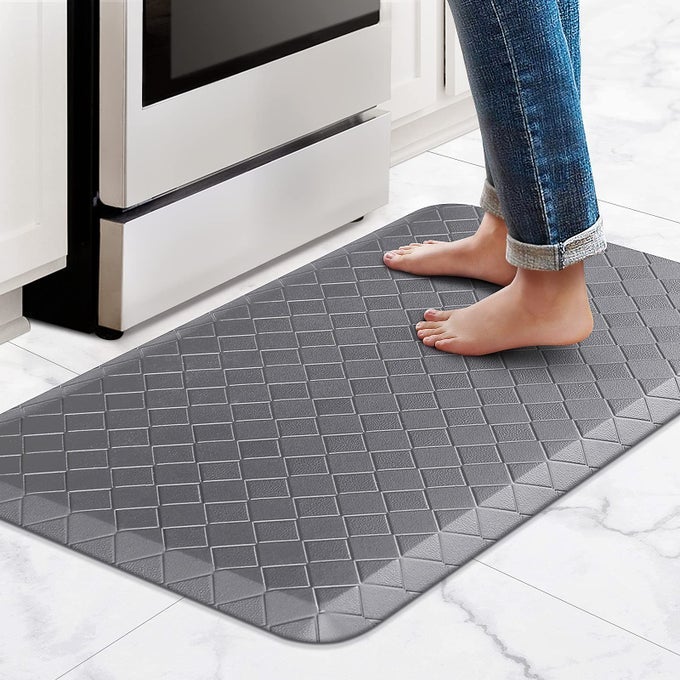 KITCHEN MAT CUSHIONED ANTIFATIGUE KITCHEN RUG173X 28THICK WATERPROOF NONSLIP KITCHEN MATS AND RUGS HEAVY DUTY ERGONOMIC COMFORT RUG FOR KITCHENFLOOROFFICESINKLAUNDRYGREY