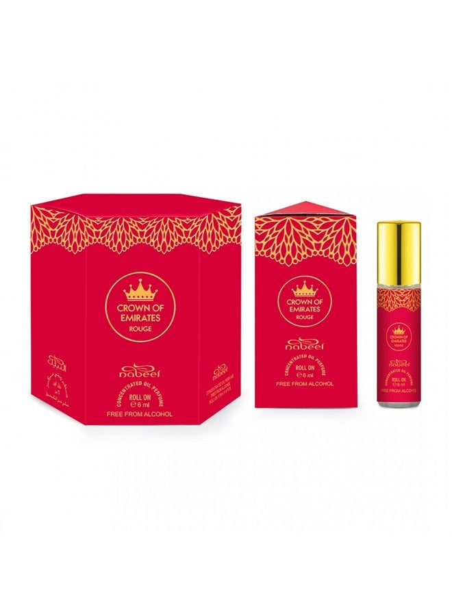 Nabeel Pack of 6 Nabeel Crown Of Emirates Rouge 6ml Roll On Concentrated Oil Perfume - Image 1