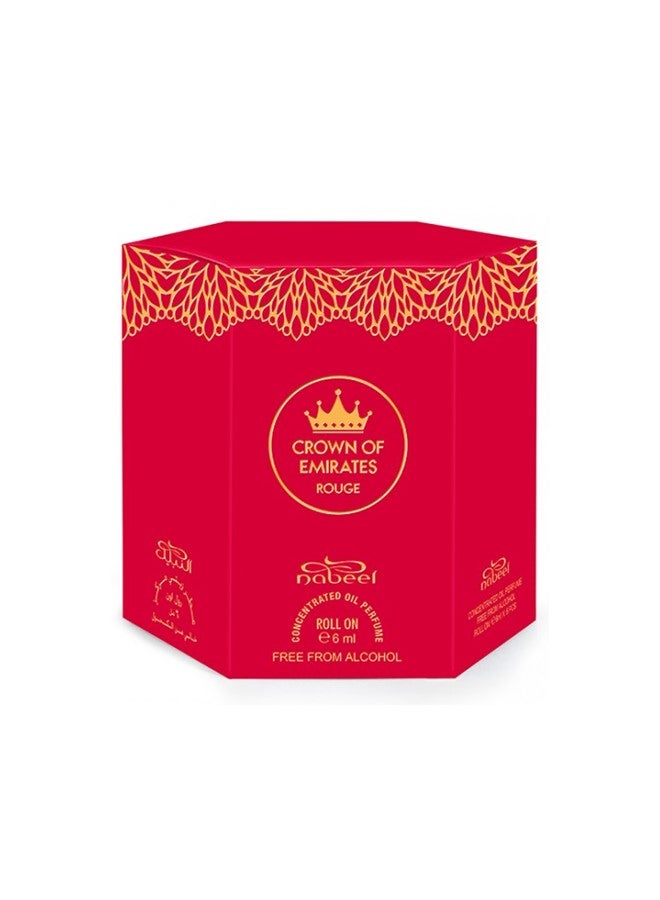 Nabeel Pack of 6 Nabeel Crown Of Emirates Rouge 6ml Roll On Concentrated Oil Perfume - Image 3