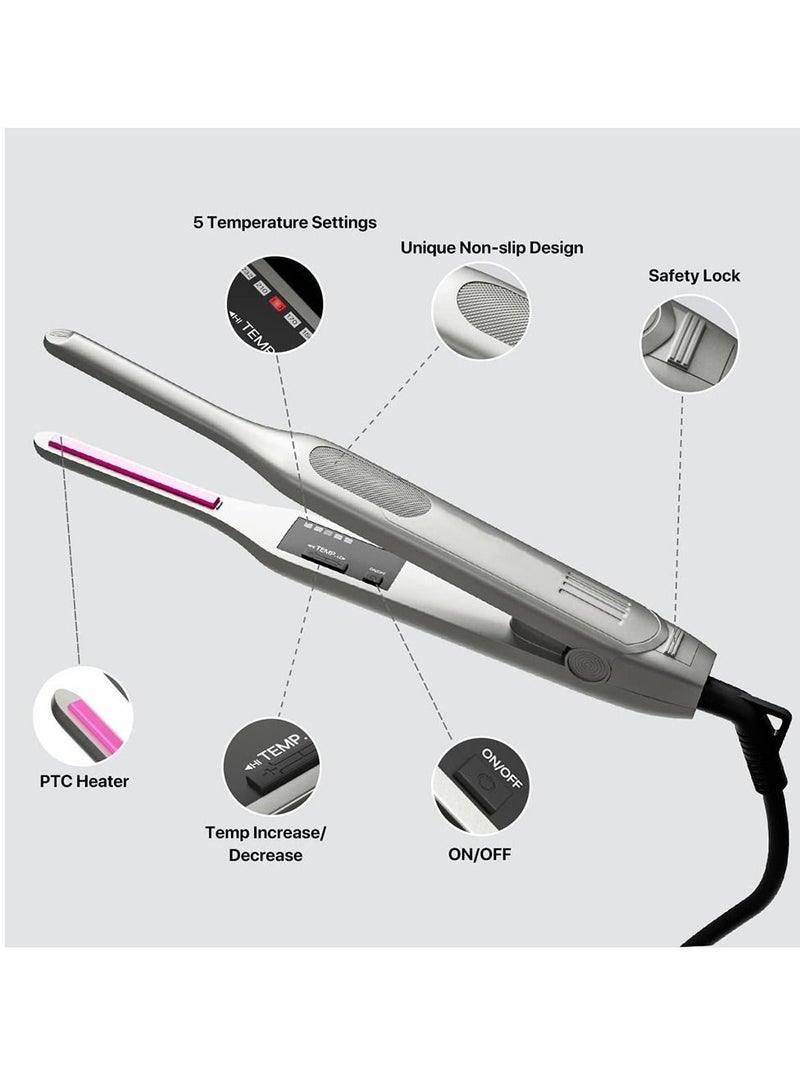NIBEMINENT Hair Straighteners and Curler, Professional 2 in 1 Ceramic Pencil Flat Iron for Women's Short Men's Beard(UK standard adaptor)  - Image 3