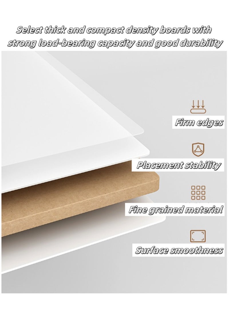 طاولة الكمبيوتر ، مكتب دراسة متعدد الوظائف مع طبقة رف الكتب ، مكتب الكتابة طاولة العمل طاولة الألعاب مكتب الزاوية مع رف الكتب لغرفة الأطفال في المكتب المنزلي (أبيض ، YN116) - Image 3