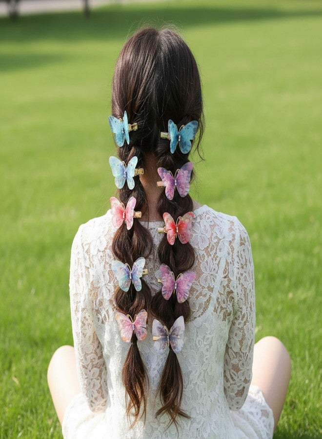 SHENLIU 18Pcs Moving Butterfly Hair Clips, Glitter Butterfly Clips for Girl Cute Fairy Hair Accessories for Themed Party Prom Wedding Back to School - Image 5