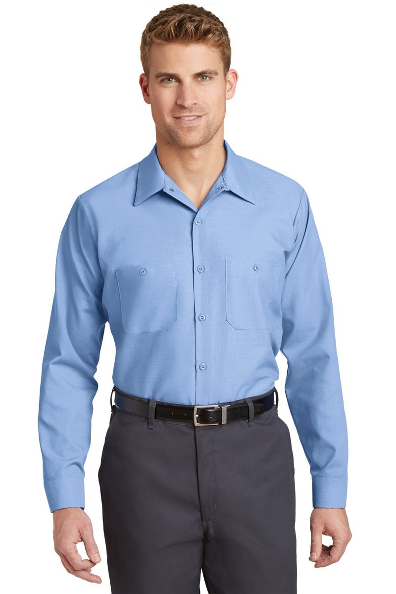 Red Kap Men's Industrial Work Shirt, Regular Fit, Long Sleeve, Light Blue, X-Large - Image 4
