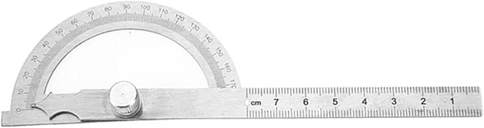 Stainless Steel Protractor Goniometer 0 180 Degree Angle Finder 15cm Ruler 80 120mm - Image 1