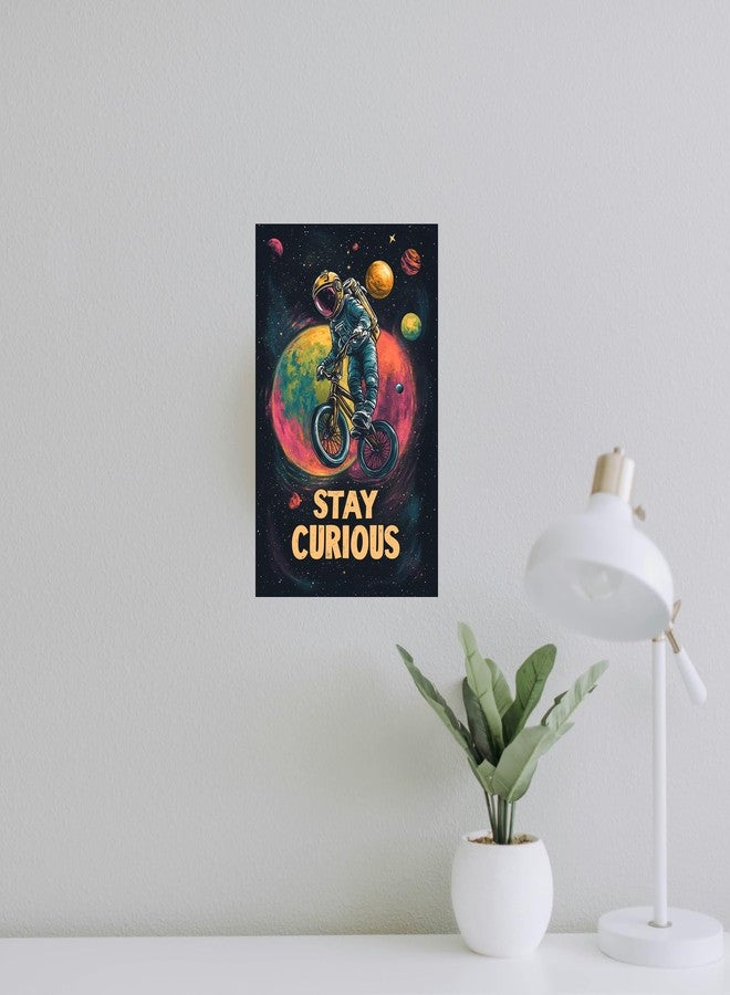 Korrazi Astronauts-Signs Outer-Space Metal-Arts Universe-Poster, Stay Curious, Space Planet Positive Wall Decor Plaque for Boys Kids Nursery, Game room 8 X 12 Inches - Image 5