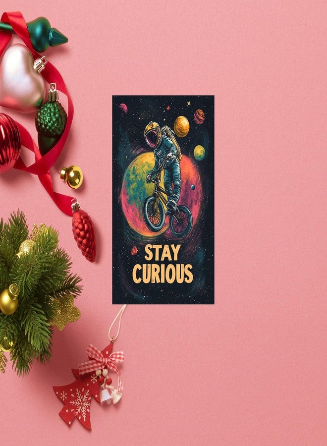 Korrazi Astronauts-Signs Outer-Space Metal-Arts Universe-Poster, Stay Curious, Space Planet Positive Wall Decor Plaque for Boys Kids Nursery, Game room 8 X 12 Inches - Image 3