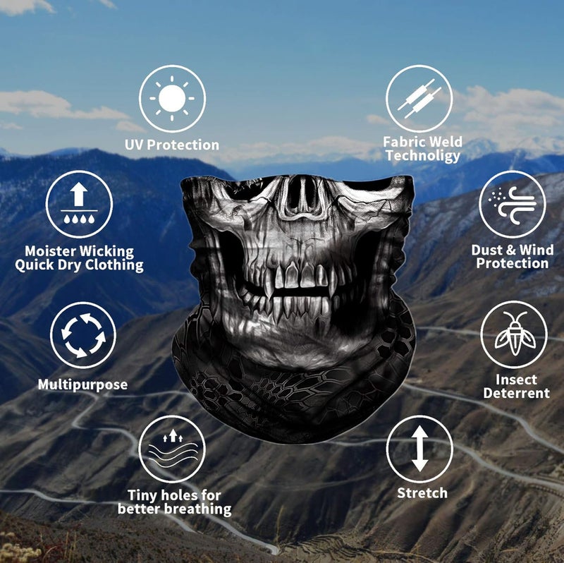 TERNNK Neck Gaiter Shield Scarf Bandana Face Mask Seamless UV Protection for Motorcycle Cycling Riding Running Headbands - Image 2