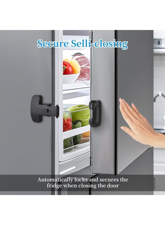 YCT Baby Proof Fridge Lock, Refrigerator Fridge Freezer Door Latch to Keep Closed, Automatically Lock While Closing The Door, Easy to Install (Grey 1PCS) - Image 3