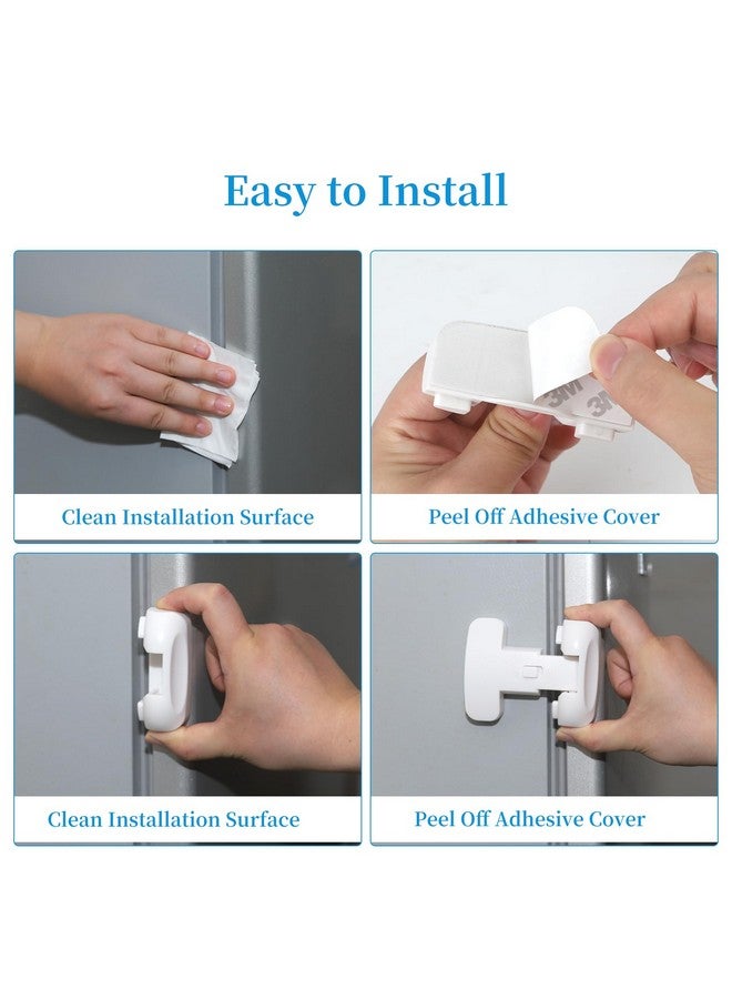 YCT Baby Proof Fridge Lock, Refrigerator Fridge Freezer Door Latch to Keep Closed, Automatically Lock While Closing The Door, Easy to Install (Grey 1PCS) - Image 5