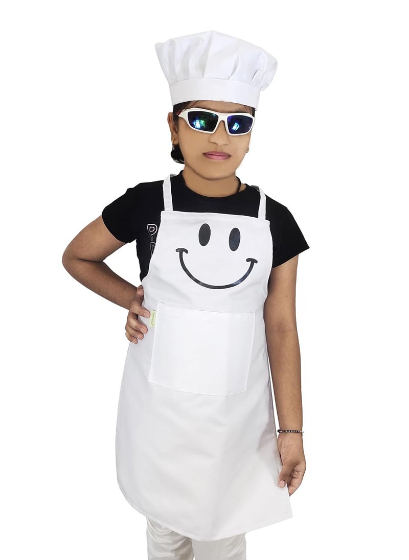 Switchon Switchon Polyester Waterproof Adjustable Kids Multi purpose Cooking Apron with a chef cap School Apron for Kids unisexapronProudly made in india