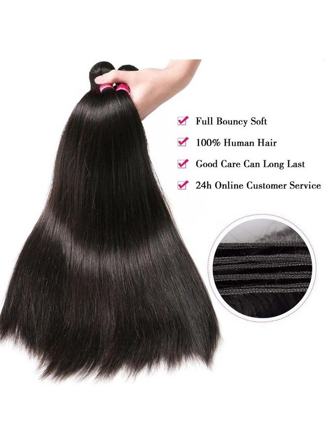 Cuckoo 16/18/20Inch 3 Bundles Hair Extensions Straight Weave Brazilian Hair Bundles 100% Unprocessed Virgin Brazilian Human Hair Natural Black Color Bundles - Image 3