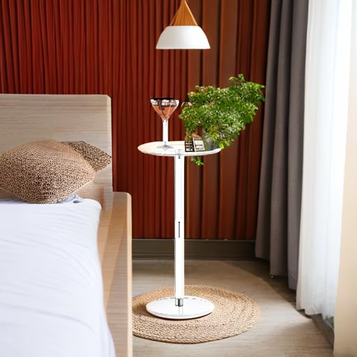 HMYHUM Acrylic Drink Table for Small Spaces, 10" L x 10" W x 21.3" H, Drink Side/End Table for Living Room, Round, Easy Assembly, Clear - Image 5