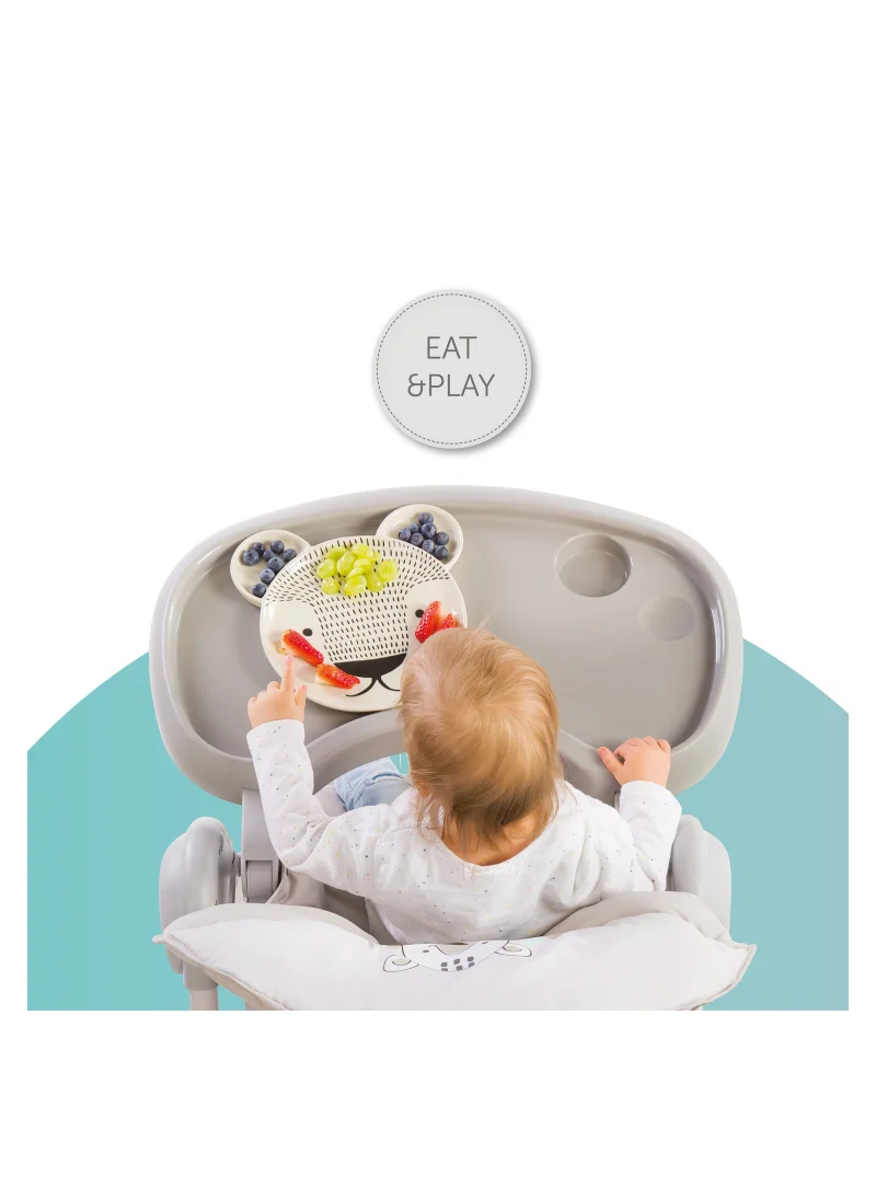 هوك Grow - Along Highchair Sit N Relax, New - Born Attachment From Birth To 9 Kg , Toddler Seat Up To 15 Kg, Height - Adjustable, Foldable, Wheels, Play Arch, Tray, Basket - Beige