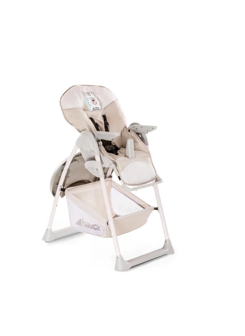 هوك Grow - Along Highchair Sit N Relax, New - Born Attachment From Birth To 9 Kg , Toddler Seat Up To 15 Kg, Height - Adjustable, Foldable, Wheels, Play Arch, Tray, Basket - Beige
