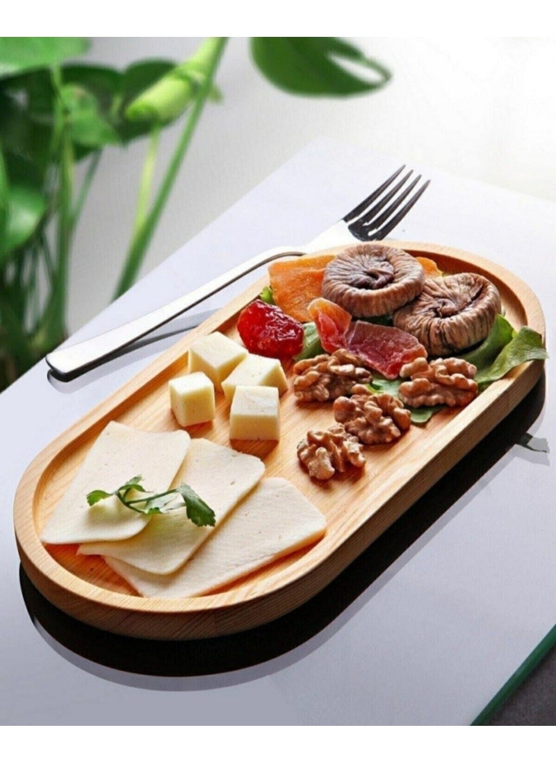 Kitchen Pembelia Natural Wooden Presentation Plate (Oil Pot Coaster Multi-Purpose Plate) 