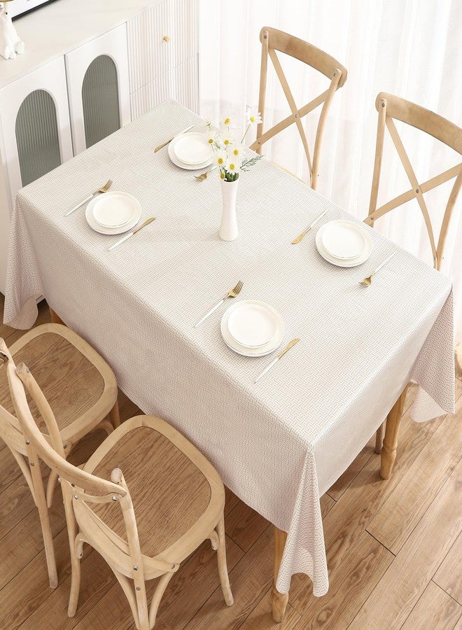 Walrus Heavy Duty Vinyl Tablecloth with Flannel Backing Waterproof Oil-Proof Plastic Table Cloth Stain-Resistant Wipeable Rectangle or Square Table Cover for Indoor and Outdoor (Weaving, 54X54 Inch) - Image 2