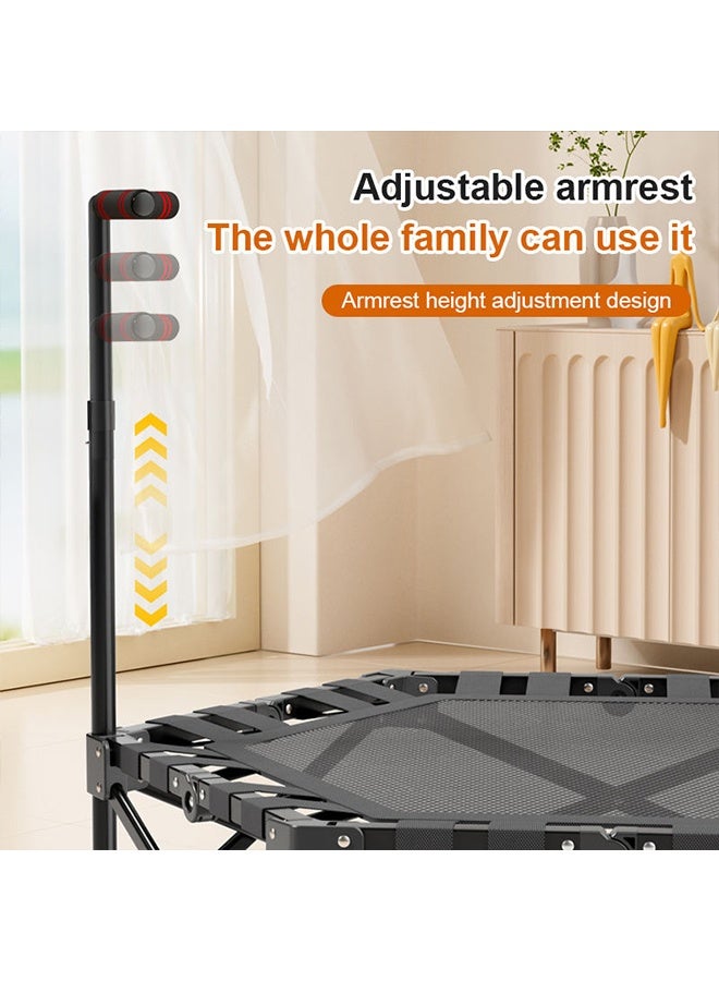 بيوينتي ممارسة Rebounder الترامبولين القابلة للطي مع مقبض قابل للطي اللياقة البدنية الترامبولين , 3 مقبض رغوة قابلة للتعديل بالارتفاع , تركيب الترامبولين الحر , مستقر وهادئ ممارسة Rebounder للأطفال الكبار في الأماكن الداخلية / الحديقة التمرين , أقصى حمولة 150KG - Image 3