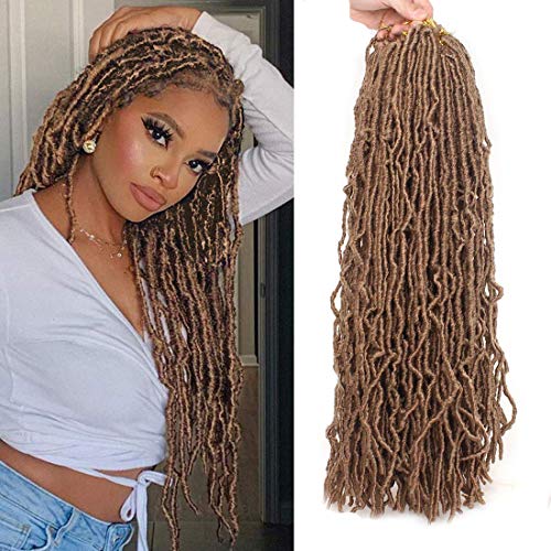 Youngther 18 inch New Faux Locs Crochet Hair Curly Wavy 6 Packs Crochet Faux Locs Hair Synthetic Crochet Hair for Black Women (18inch 6packs-#27) - Image 1