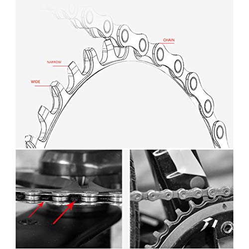 DECKAS Round Oval 104BCD 30T 32T 34T 36T 38T Narrow Wide Chainring Single Chainring for 6/7/8/9/10/11/12-Speed (Round Black, 30T) - Image 3