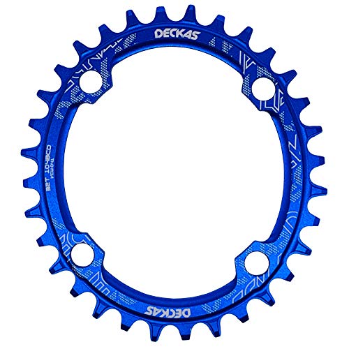 DECKAS Round Oval 104BCD 30T 32T 34T 36T 38T Narrow Wide Chainring Single Chainring for 6/7/8/9/10/11/12-Speed (Round Black, 30T) - Image 1