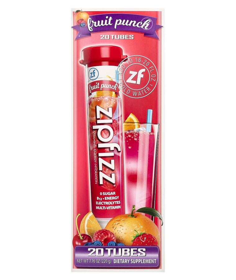Zipfizz Energy Drink Mix Fruit Punch 20 Tubes 0.39 oz (11 g) Each