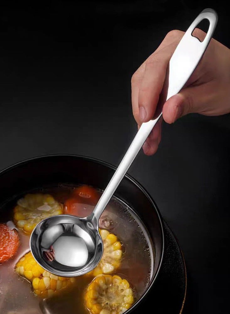 30CM Long Soup Ladle Spoon Comfortable Grip Long Handle 304 Stainless Steel Scoop Serving Spoon for Sauces Pancake Batter Gravy Restaurants  - Image 1