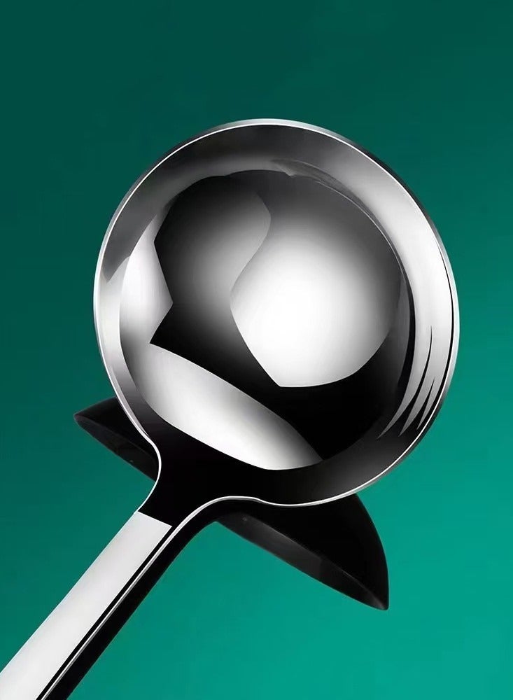 30CM Long Soup Ladle Spoon Comfortable Grip Long Handle 304 Stainless Steel Scoop Serving Spoon for Sauces Pancake Batter Gravy Restaurants  - Image 4