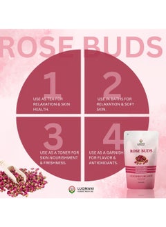 Luqmani Herbs Organic Rose Buds 100 Grams  - Image 3