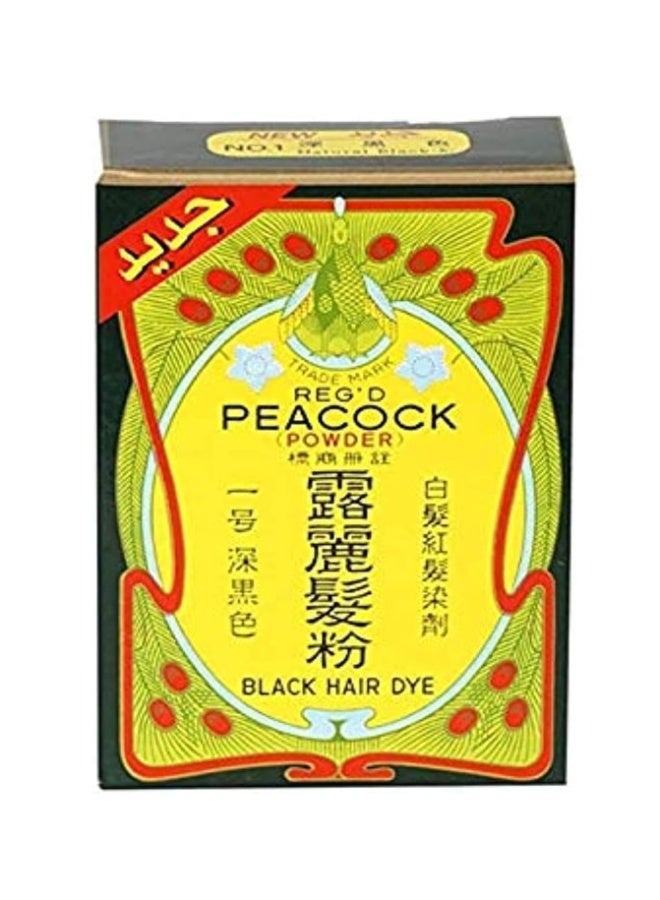 Peacock Black Hair Dye Powder 6g – Natural Hair Coloring & Darkening Powder - Image 1