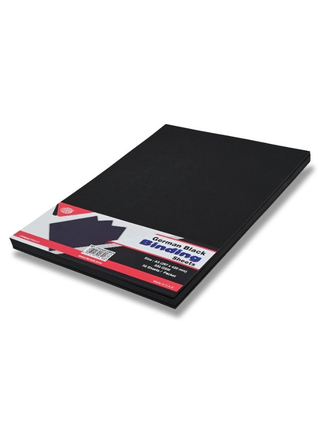 FIS German Black Binding Sheet, A3 Size(297x420mm), 320 GSM Thick, Color Black, Packet of 50 Sheets-FSBD320A3BKN - Image 5