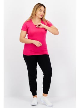 FILA Women Sportswear Fit Short Sleeve Training Top, Pink  - Image 3