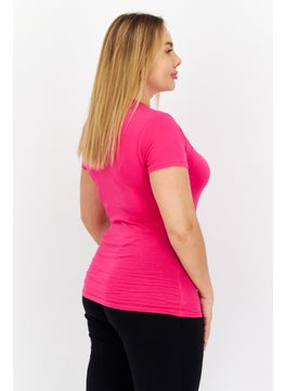 FILA Women Sportswear Fit Short Sleeve Training Top, Pink  - Image 2