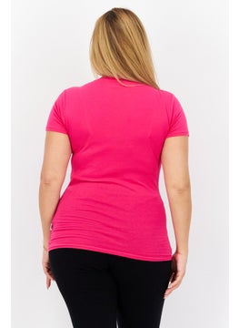 FILA Women Sportswear Fit Short Sleeve Training Top, Pink  - Image 4