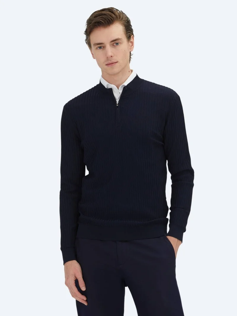 Kip Navy Blue Knitwear Sweatshirt