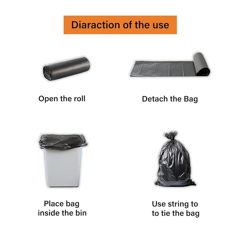 XOPY XOPY Premium EcoFriendly Garbage Bag 24 X 32 Inches Large Size Dustbin Bag Pack of 6 Rolls 90 Trash Bags Green Colour Waste Bag For Everyday Use Bin Bag For Dry Wet Waste Pouch Packing  - Image 3